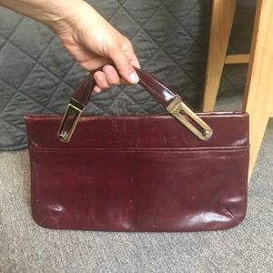 Vintage 70s leather handbag / clutch